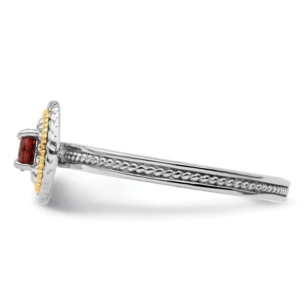 Sterling Silver & 14k Stackable Expressions Garnet Ring