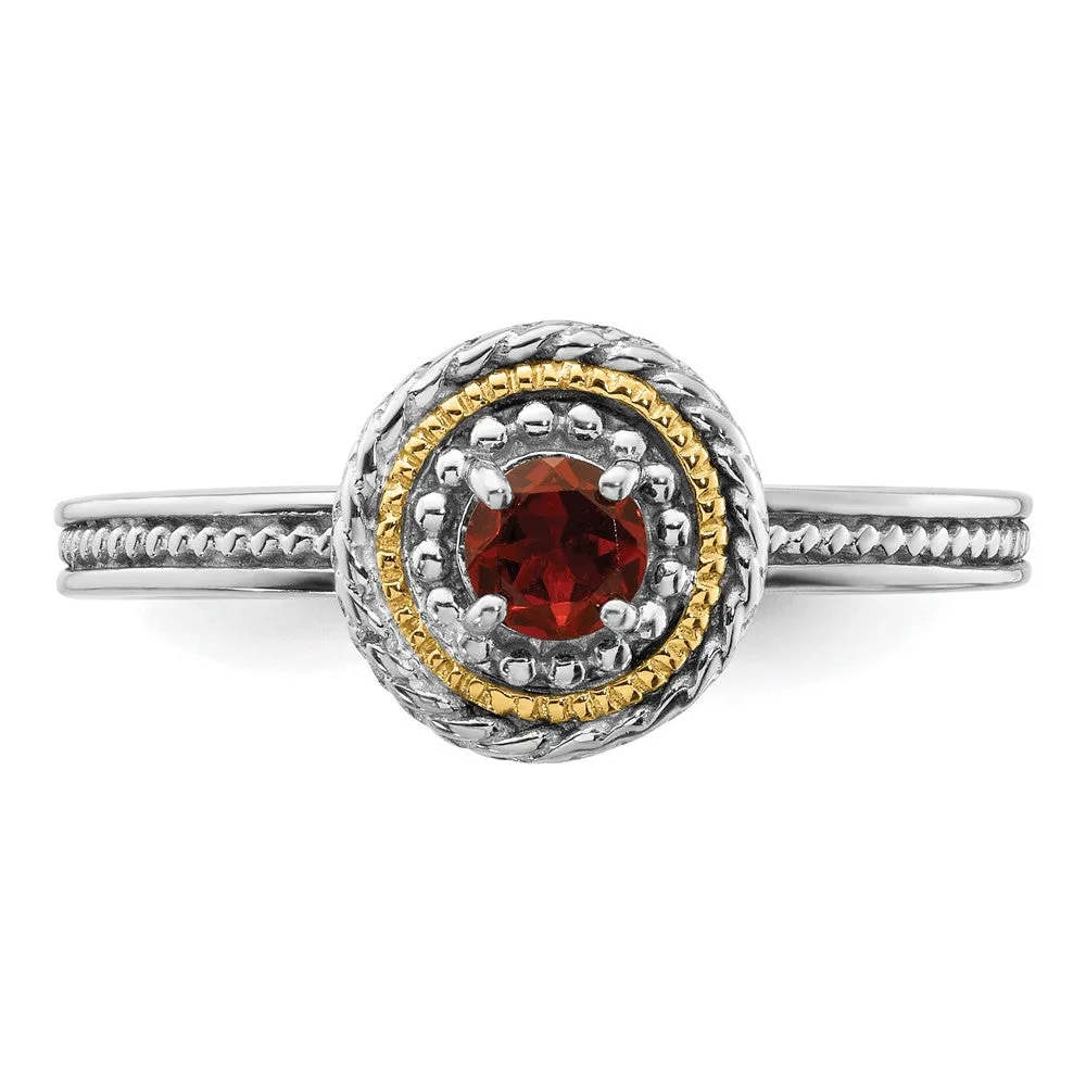 Sterling Silver & 14k Stackable Expressions Garnet Ring