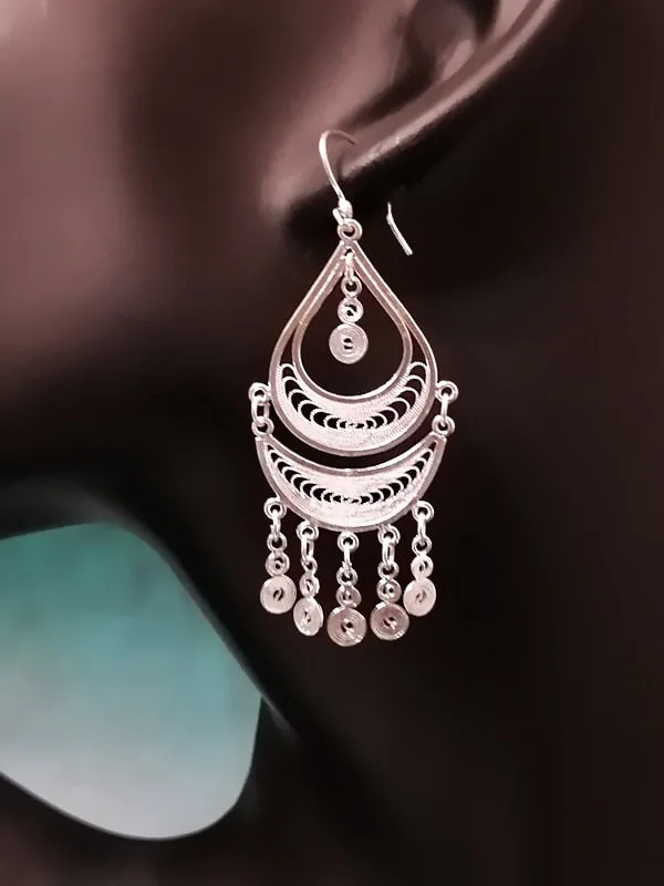 Sterling Silver Bohemian Tassel Earrings For Women Jewelry