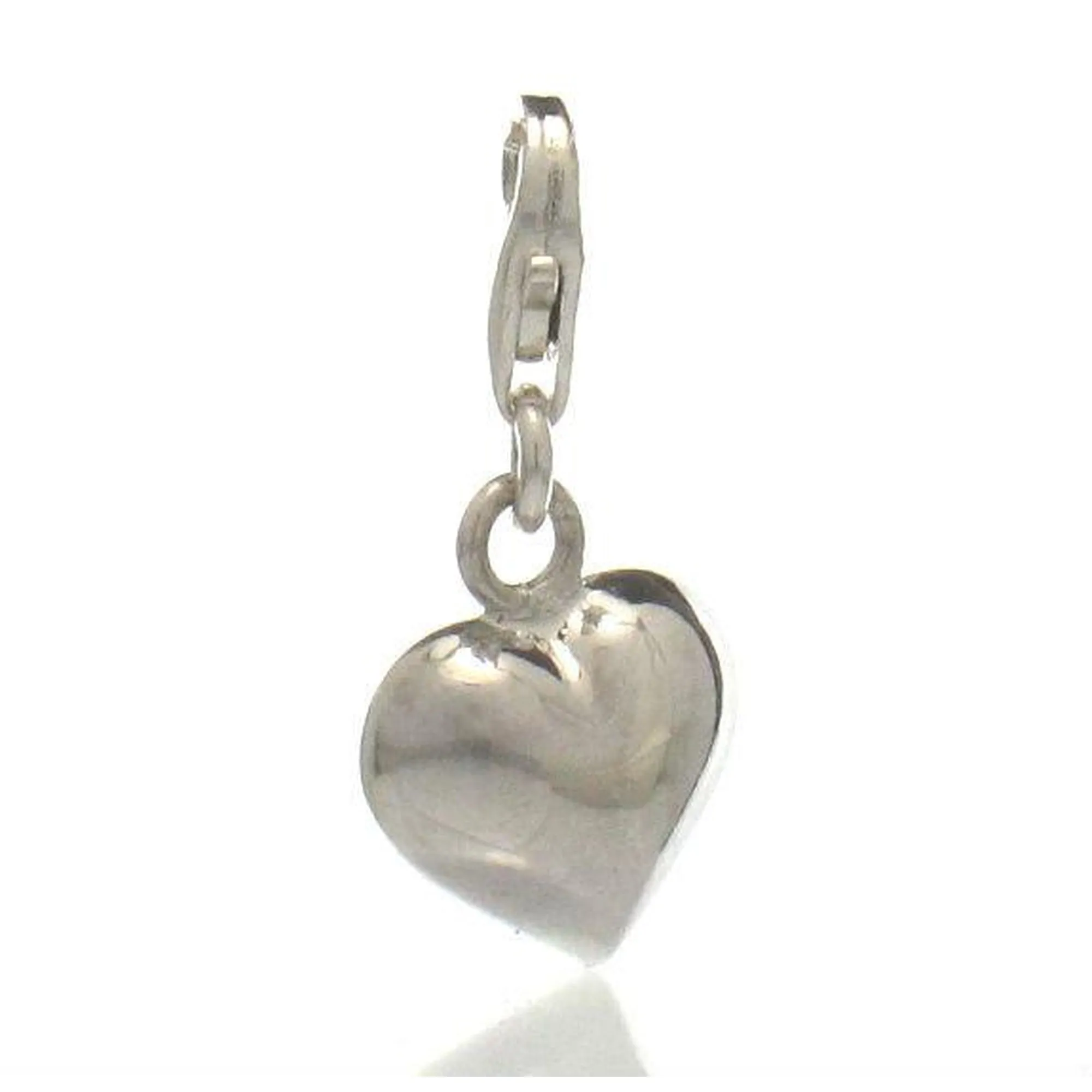 Sterling Silver Heart Charm with Clasp