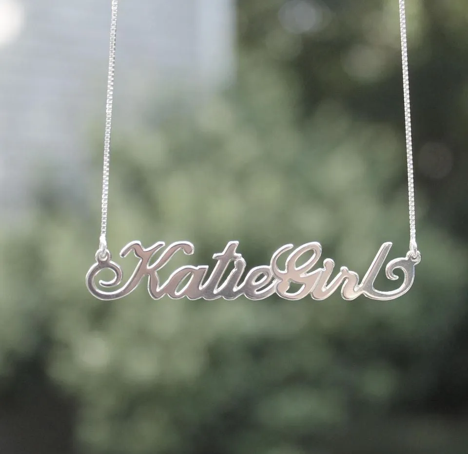 Sterling Silver Name Necklace-Carrie Bradshaw