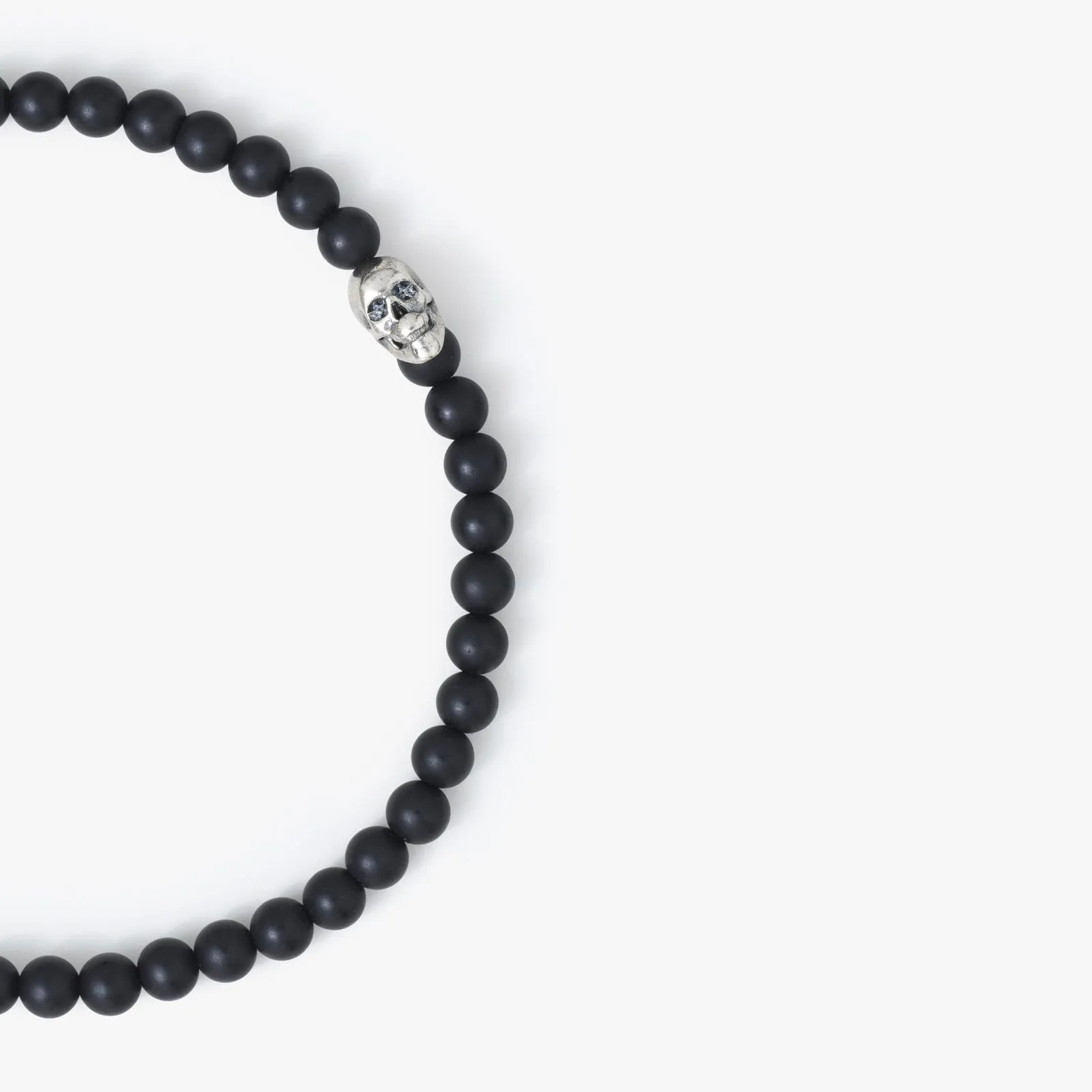 Sterling Silver Skull Bead Bracelet