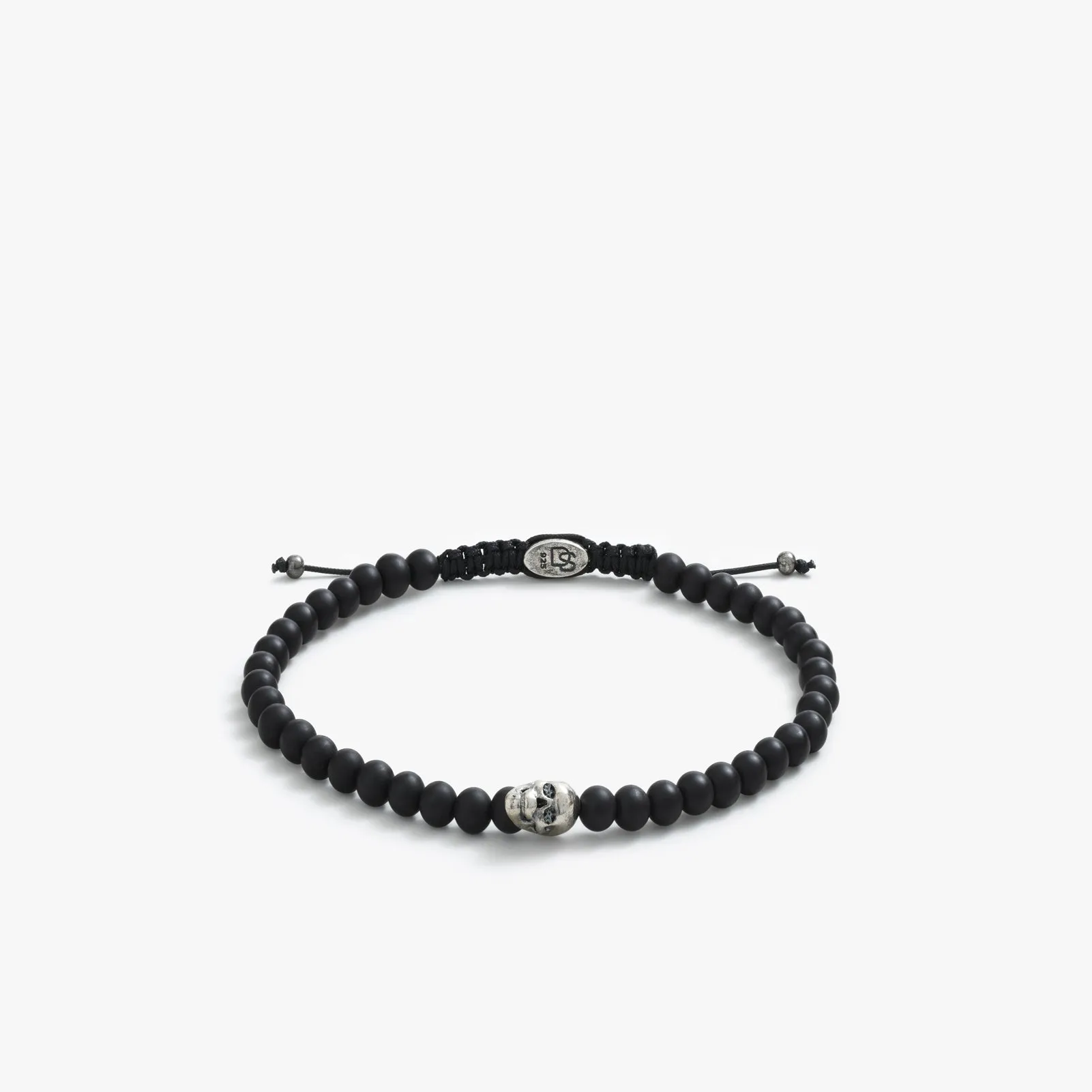 Sterling Silver Skull Bead Bracelet