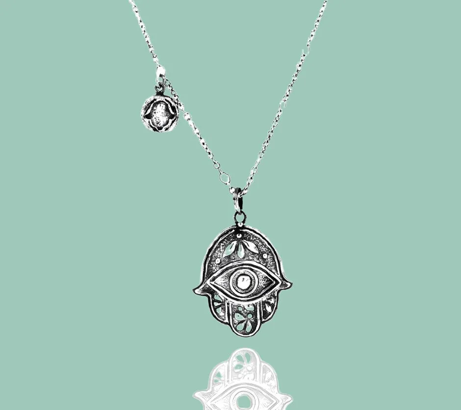 Stylish Sterling Silver Hamsa pendant sterling silver 925 Jewish Jewelry