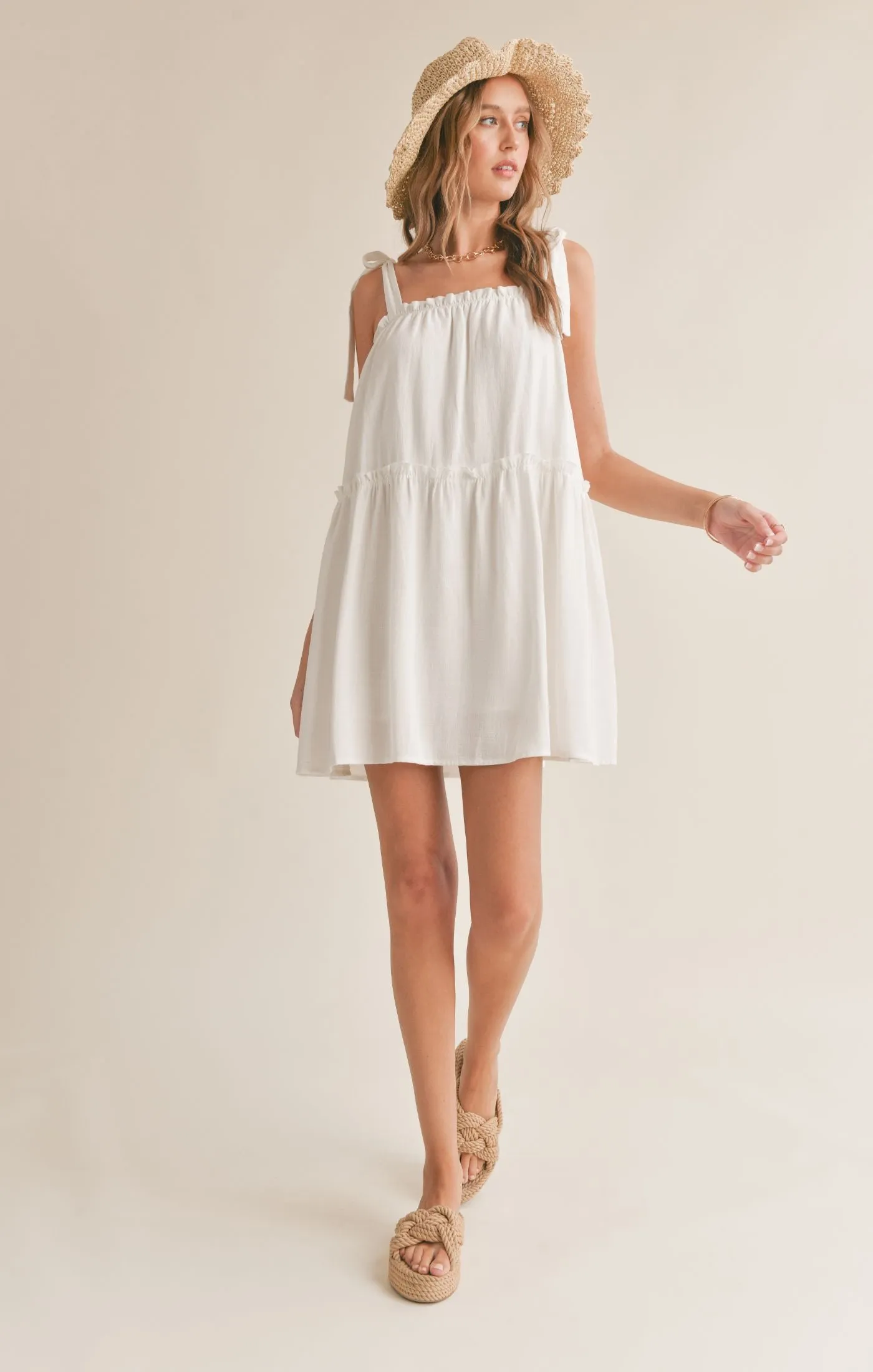 Sugarloaf Tiered Dress with Tie Straps