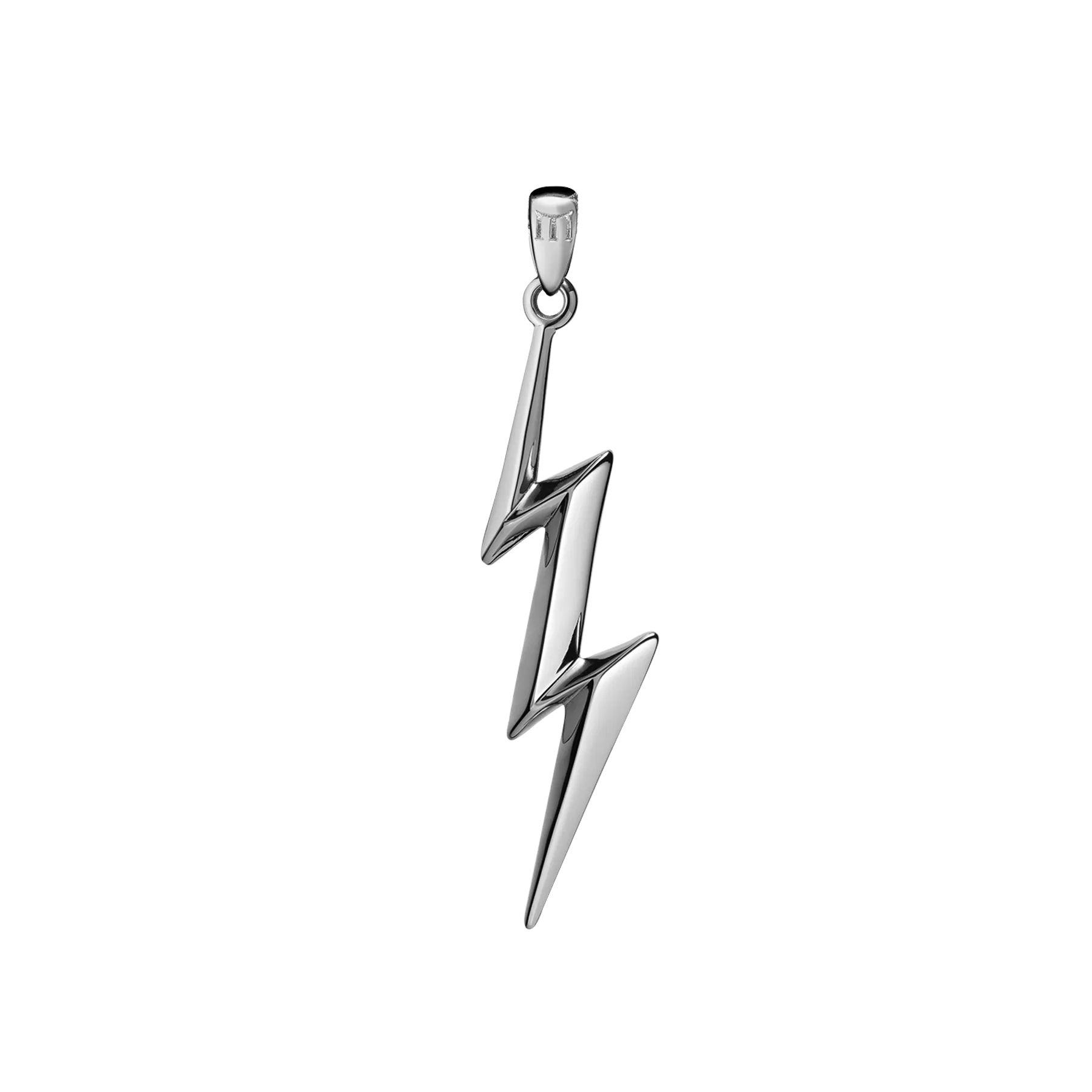 Thunderbolt Pendant - White Gold