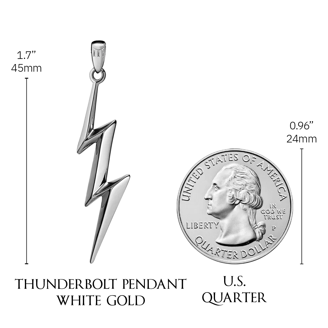 Thunderbolt Pendant - White Gold