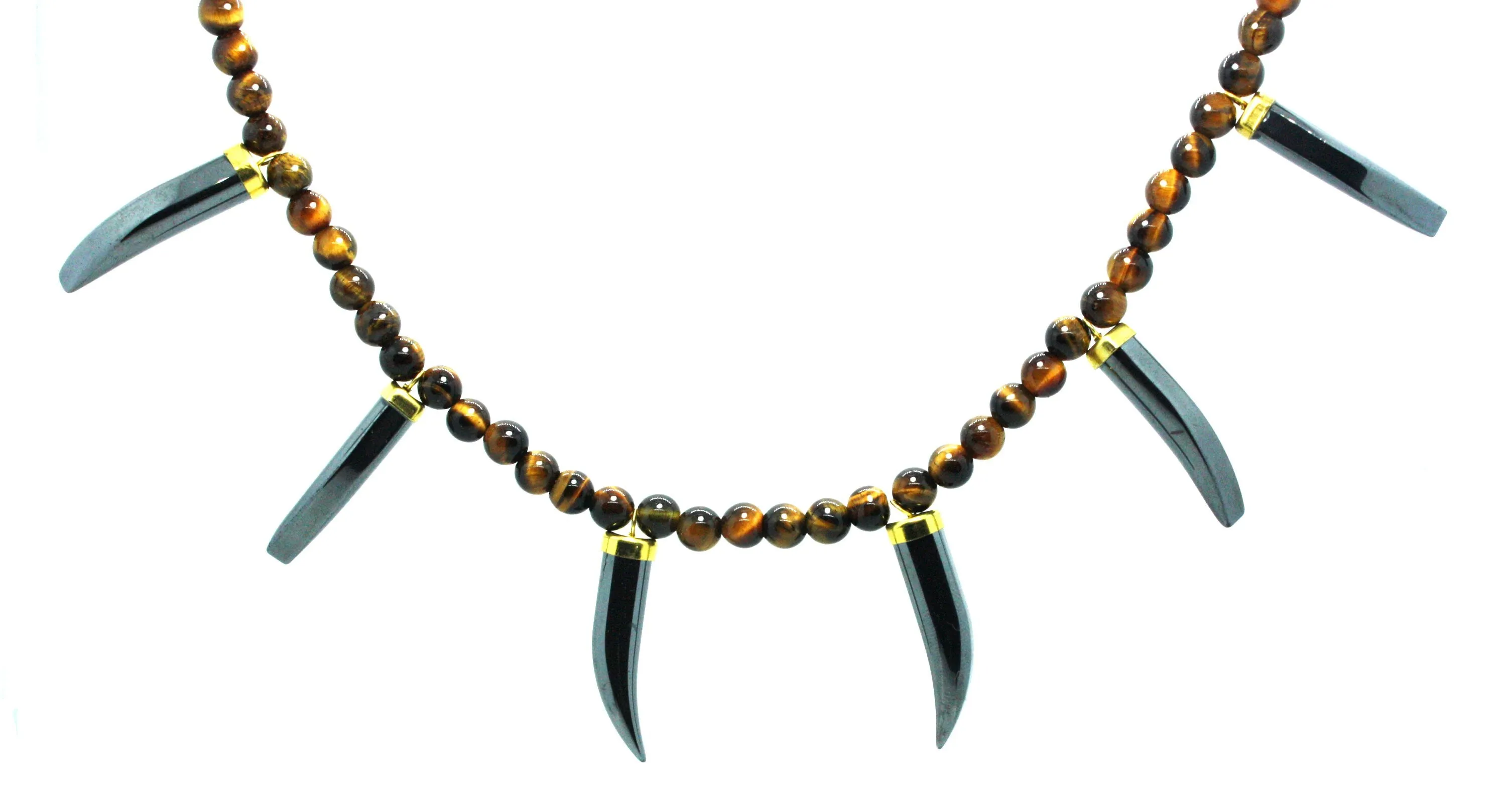 Tiger Tooth Necklace - Tiger Eye Necklace - Mens Necklace - Mens Beaded Necklace - Tribal Necklace - African Necklace