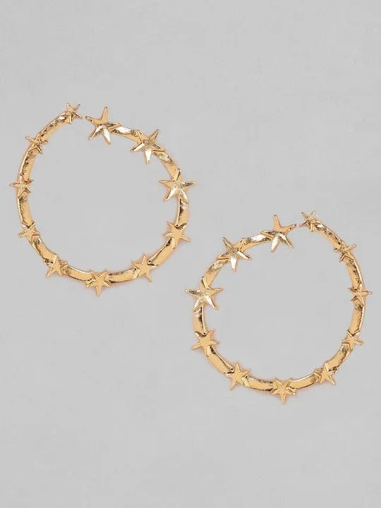 TOKYO TALKIES X Rubans Gold-Plated Handcrafted Circular Hoop Earrings