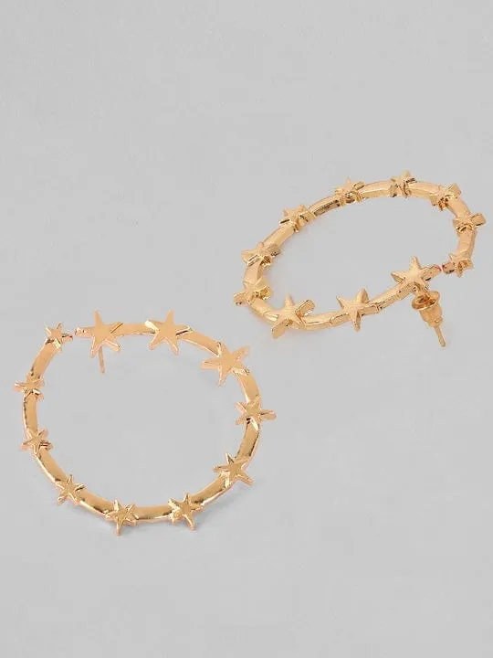 TOKYO TALKIES X Rubans Gold-Plated Handcrafted Circular Hoop Earrings