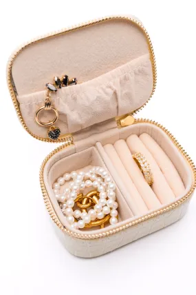 Travel Jewelry Case in Cream Snakeskin.(Ships in 1-2 Weeks) - 2/22