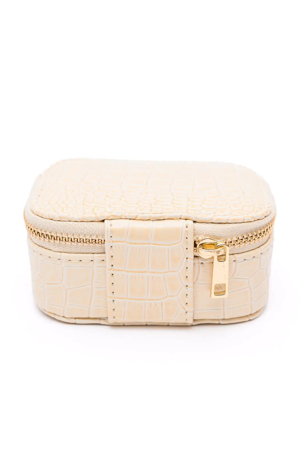 Travel Jewelry Case in Cream Snakeskin.(Ships in 1-2 Weeks) - 2/22