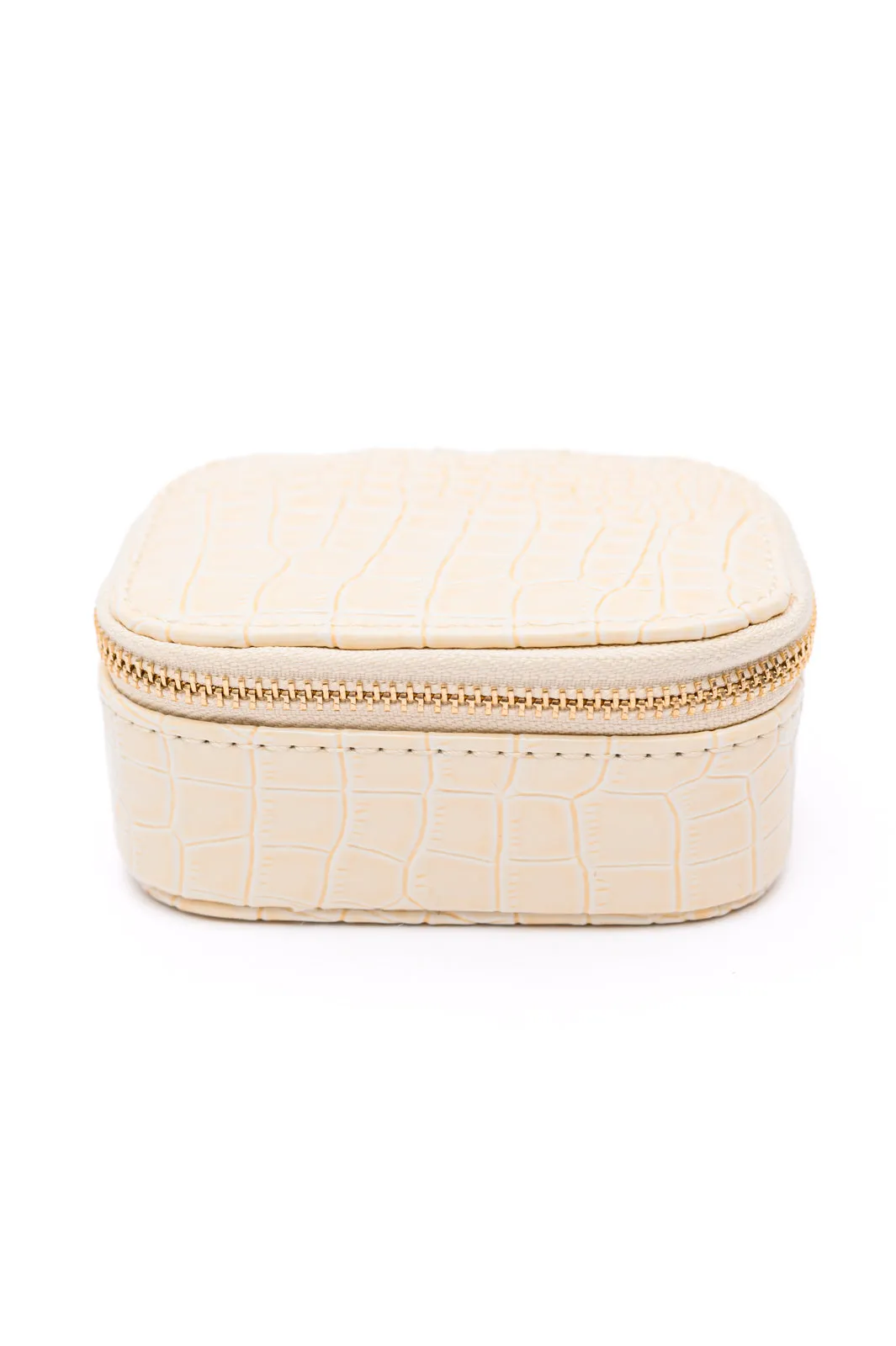 Travel Jewelry Case in Cream Snakeskin.(Ships in 1-2 Weeks) - 2/22