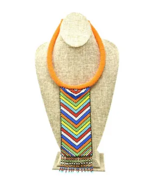 Unisex Short Beaded Neck Tie Necklace 03