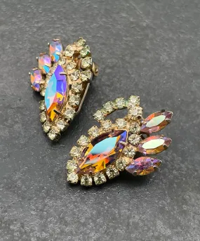 【USA輸入】ヴィンテージ オーロラ ビジュー イヤリング/Vintage Aurora Bijou Clip On Earrings