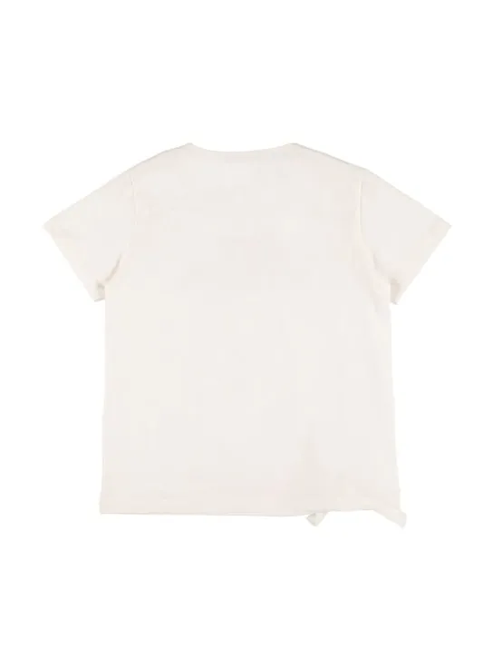 Versace   Logo print cotton jersey t-shirt w/bow 