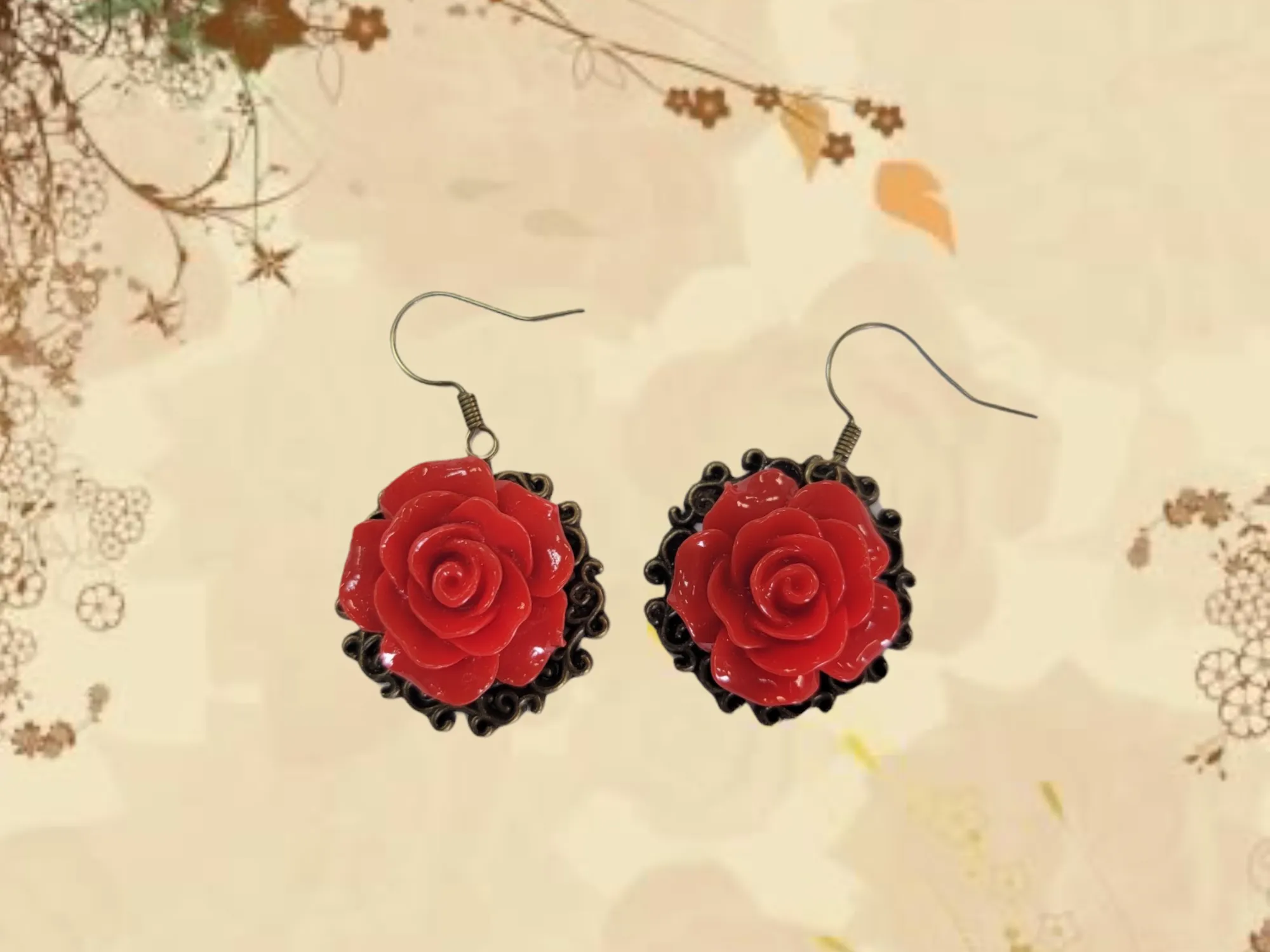 Victorian Rose Earrings