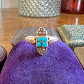 Victorian Turquoise & Pearl Ring