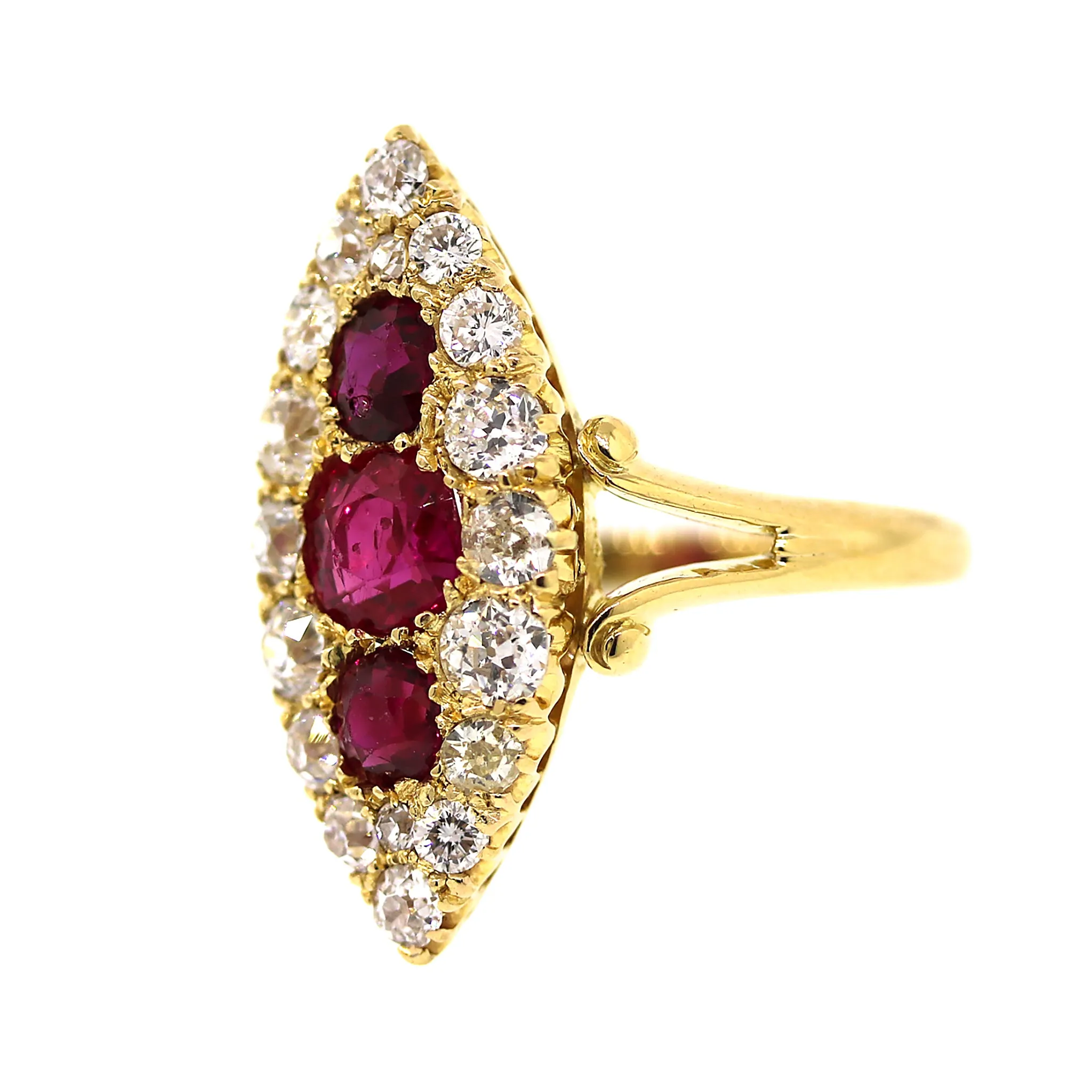 Vintage Burmese Ruby & Diamond Ring