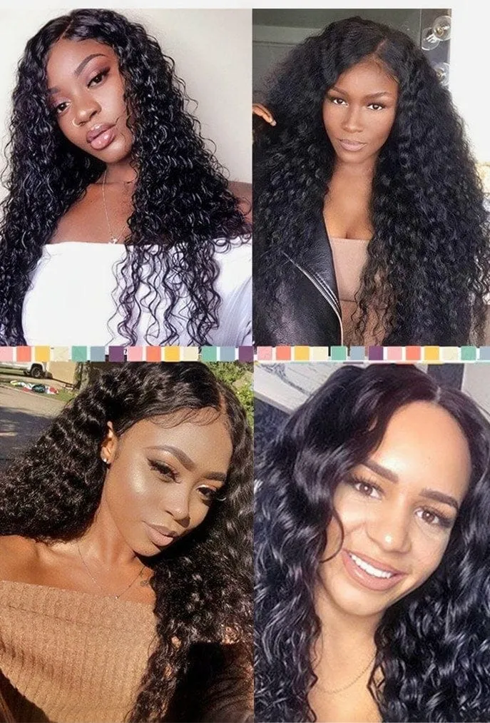 Water Wave Bundle Brazilian Hair with Closure