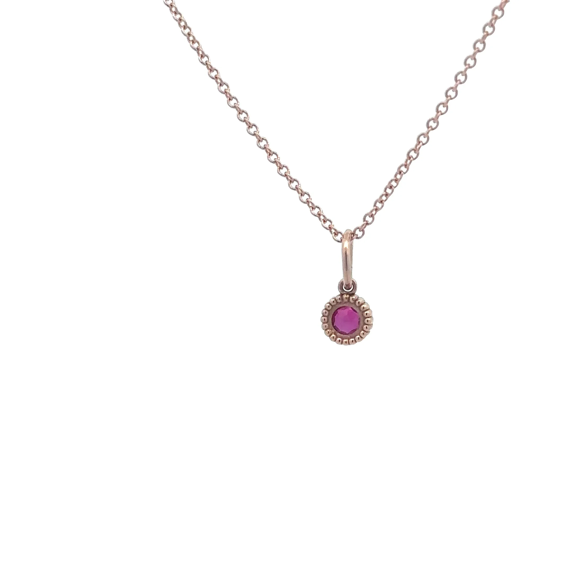 Wd136 Ruby July Birthday -  14kt Ruby pebble Charm