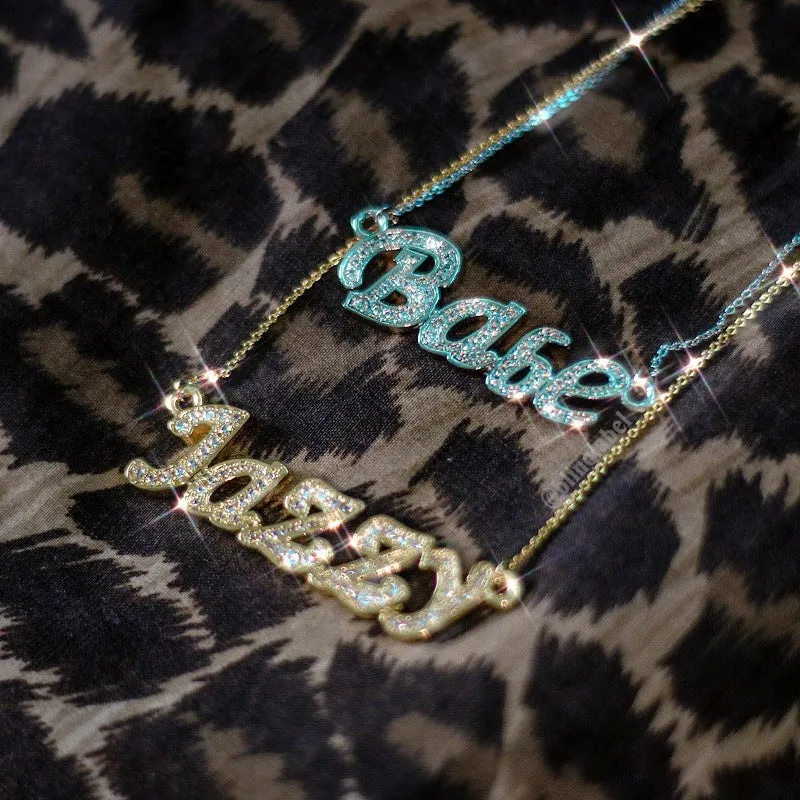 Womens' Custom Name Letter Babe Necklace