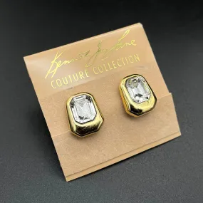 【カナダ輸入】ヴィンテージ KJL クリアビジュー イヤリング/Vintage KJL Clear Bijou Clip On Earrings